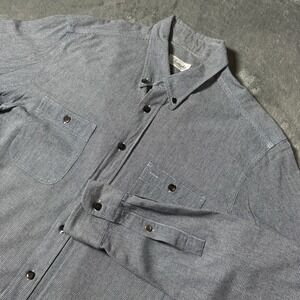 Trumaker Mens Heavyweight Long‎ Sleeve Button Down Plaid Cotton Shirt Size Large